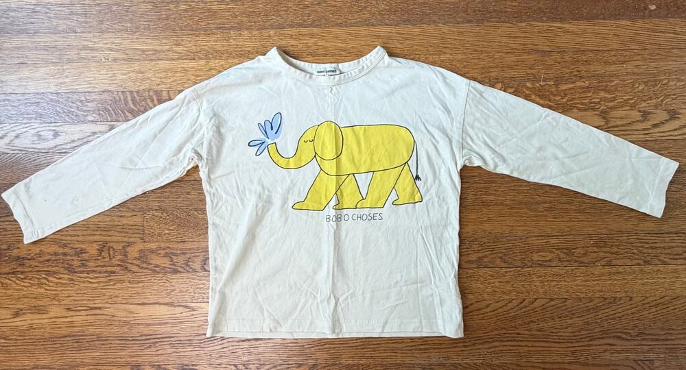 Bobo Choses Elephant Long Sleeve Shirt Size 8-9